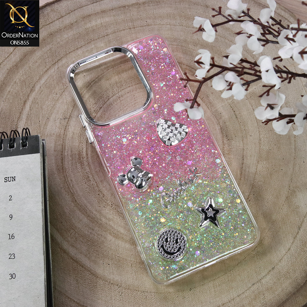 Oppo A5 Pro 4G Cover - Design6 - New Cool 3D Goodluck Trendy Dual Sides Glitter Shiny Case (Glitter Doesn`t Move)