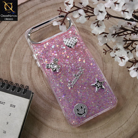 Infinix Smart 10 Plus Cover - Design5 - New Cool 3D Goodluck Trendy Dual Sides Glitter Shiny Case (Glitter Doesn`t Move)