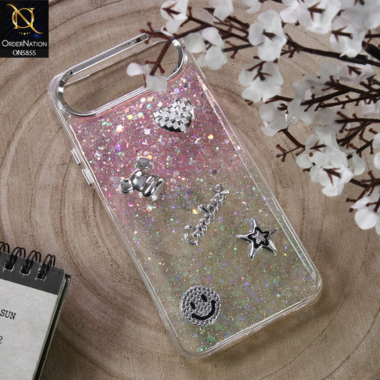Infinix Smart 10 Plus Cover - Design6 - New Cool 3D Goodluck Trendy Dual Sides Glitter Shiny Case (Glitter Doesn`t Move)