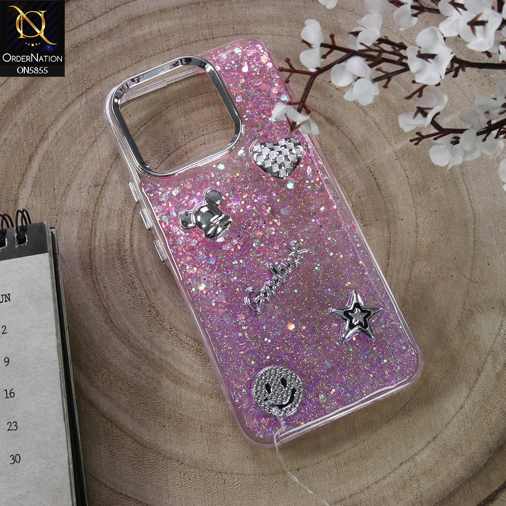 Infinix Smart 5 Cover - Design5 - New Cool 3D Goodluck Trendy Dual Sides Glitter Shiny Case (Glitter Doesn`t Move)