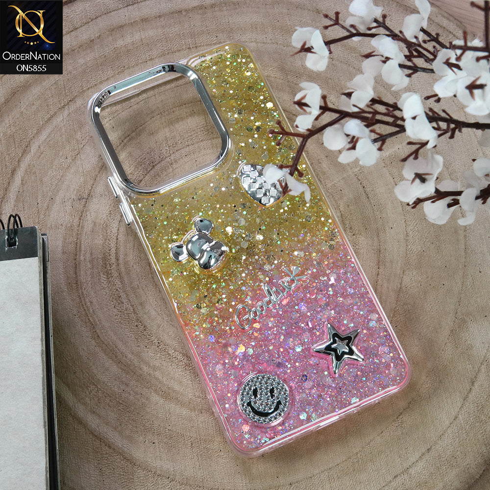 Infinix Smart 7 Plus Cover - Design2 - New Cool 3D Goodluck Trendy Dual Sides Glitter Shiny Case (Glitter Doesn`t Move)