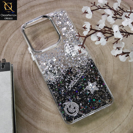Infinix Smart 8 Cover - Design4 - New Cool 3D Goodluck Trendy Dual Sides Glitter Shiny Case (Glitter Doesn`t Move)