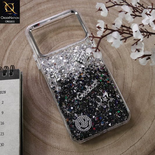 Tecno Spark 40 Cover - Design4 - New Cool 3D Goodluck Trendy Dual Sides Glitter Shiny Case (Glitter Doesn`t Move)