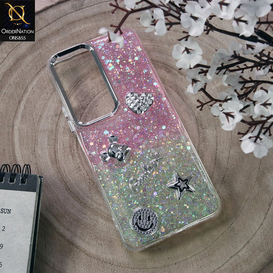 Vivo Y100 4G Cover - Design6 - New Cool 3D Goodluck Trendy Dual Sides Glitter Shiny Case (Glitter Doesn`t Move)