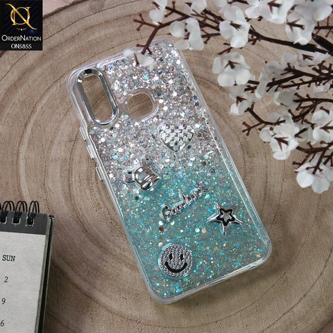 Vivo Y12 Cover - Design1 - New Cool 3D Goodluck Trendy Dual Sides Glitter Shiny Case (Glitter Doesn`t Move)