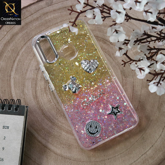 Vivo Y11 (2019) Cover - Design2 - New Cool 3D Goodluck Trendy Dual Sides Glitter Shiny Case (Glitter Doesn`t Move)