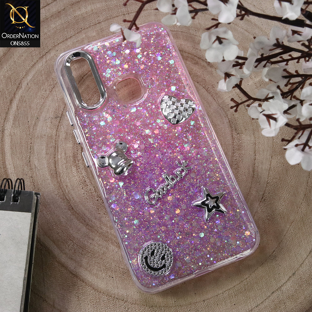 Vivo Y17 Cover - Design5 - New Cool 3D Goodluck Trendy Dual Sides Glitter Shiny Case (Glitter Doesn`t Move)