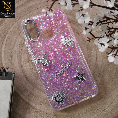 Vivo Y17 Cover - Design5 - New Cool 3D Goodluck Trendy Dual Sides Glitter Shiny Case (Glitter Doesn`t Move)