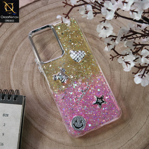 Vivo Y29 5G Cover - Design2 - New Cool 3D Goodluck Trendy Dual Sides Glitter Shiny Case (Glitter Doesn`t Move)