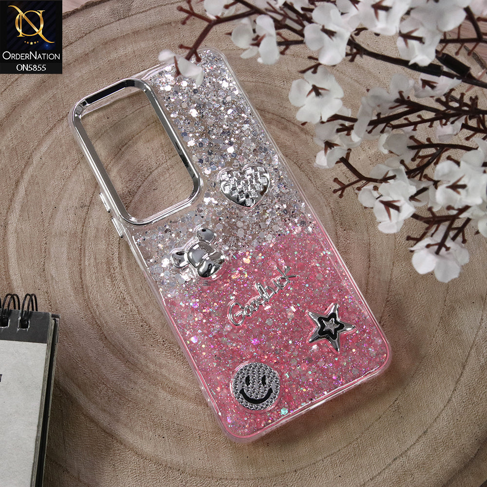 Samsung Galaxy A54 5G Cover - Design7 - New Cool 3D Goodluck Trendy Dual Sides Glitter Shiny Case (Glitter Doesn`t Move)