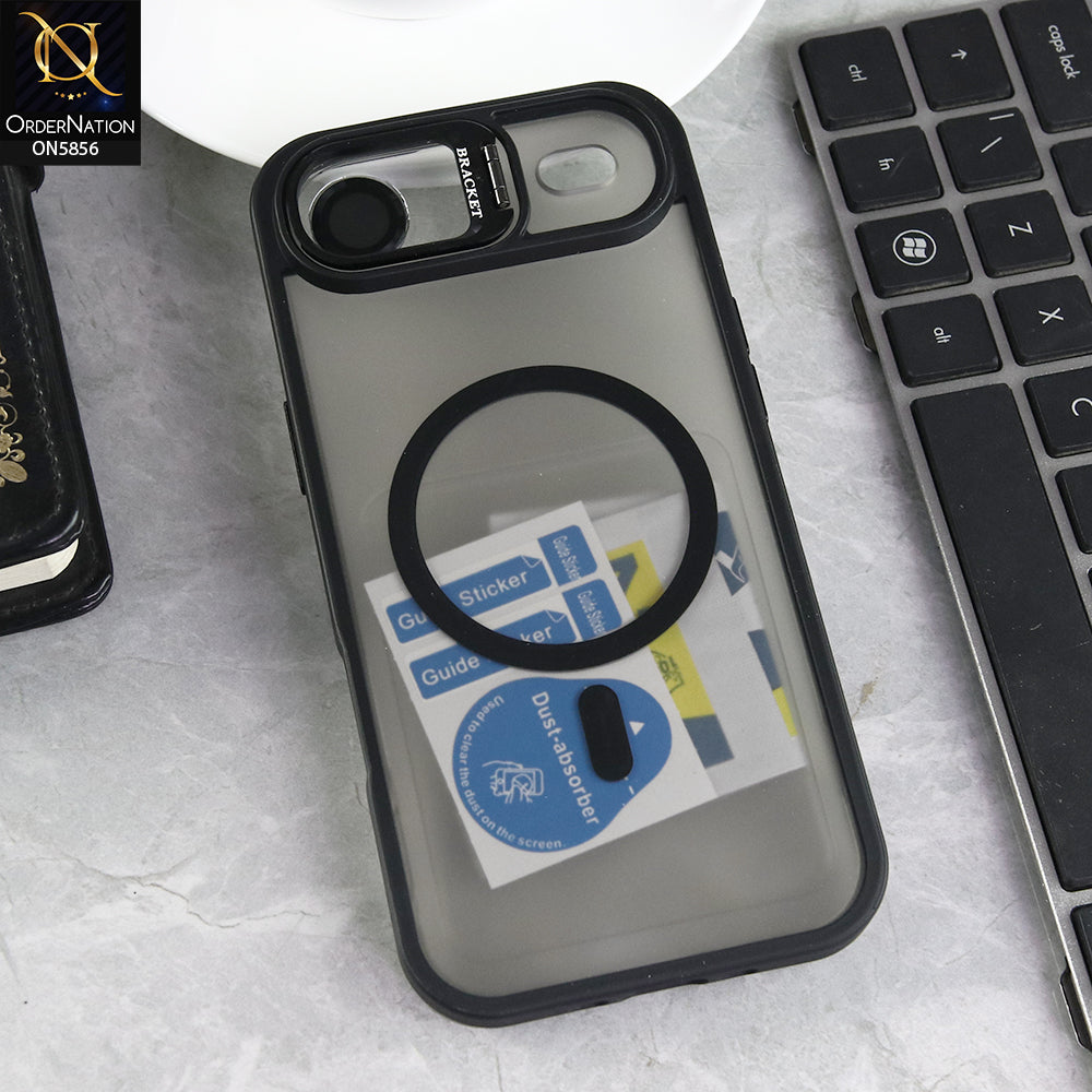 iPhone 17 Air Cover - Black - New premium Magsafe Transparent Camra Lense Protector With Lens