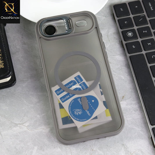 iPhone 17 Air Cover - Gray - New premium Magsafe Transparent Camra Lense Protector With Lens