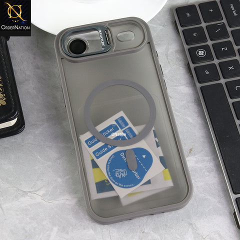 iPhone 17 Air Cover - Gray - New premium Magsafe Transparent Camra Lense Protector With Lens