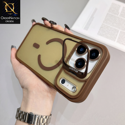 iPhone 17 Pro Max Cover - Brown - New premium Magsafe Transparent Camra Lense Protector With Lens