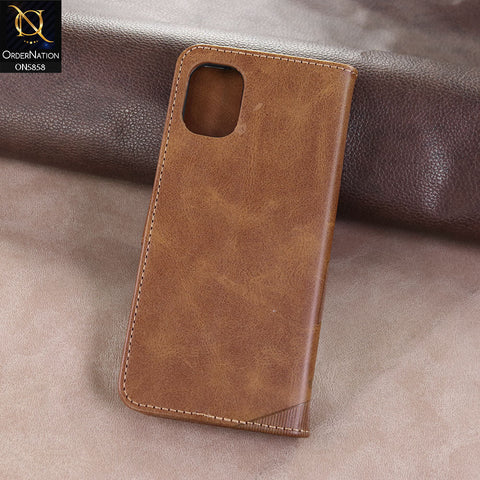Samsung Galaxy A06 Cover - Light brown - Premium Leather Megantic Flip Book Covers With Card Holding Option