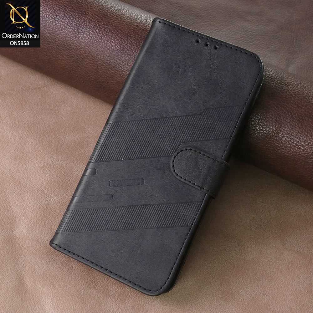 Samsung Galaxy A56 Cover - Black - Premium Leather Megantic Flip Book Covers With Card Holding Option