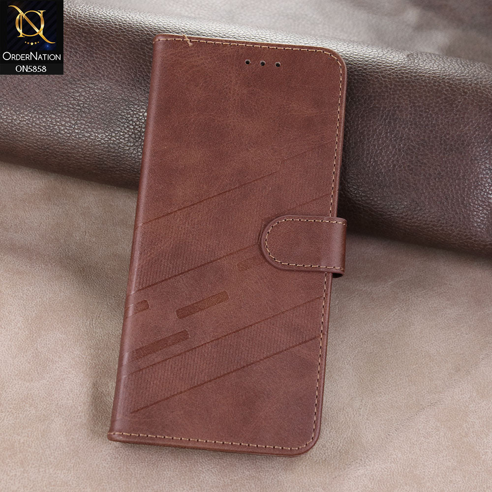 Samsung Galaxy A36 Cover - Dark brown - Premium Leather Megantic Flip Book Covers With Card Holding Option