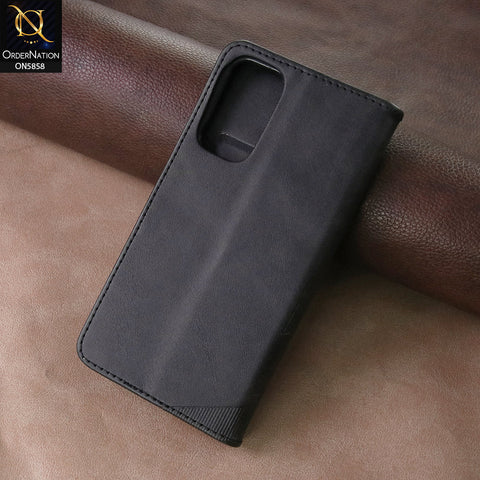 Samsung Galaxy A15 4G Cover - Black - Premium Leather Megantic Flip Book Covers With Card Holding Option