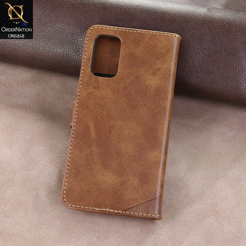 Samsung Galaxy A32 Cover - Light brown - Premium Leather Megantic Flip Book Covers With Card Holding Option