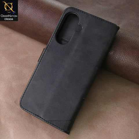 Samsung Galaxy A56 Cover - Black - Premium Leather Megantic Flip Book Covers With Card Holding Option