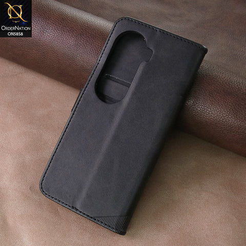 Vivo iQOO Z9s Cover - Black - Premium Leather Megantic Flip Book Covers With Card Holding Option