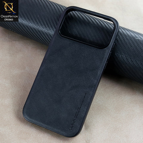 iPhone 17 Pro Max Cover - Black - New X-LEVEL- Earl III Series - Case Business Plain Leather Anti-drop Non-slip Slim Case