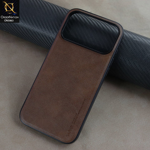 iPhone 17 Pro Max Cover - Brown - X-LEVEL - Earl III Series -  Case Business Plain Leather Anti-drop Non-slip Slim Case