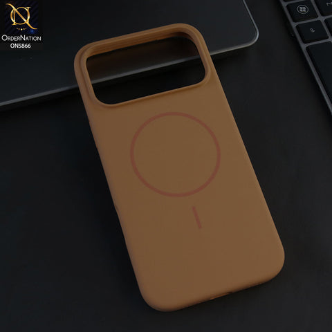 iPhone 17 Pro Max Cover - Brown - New X-LEVEL - Classic Fluid Skin Collection - Soft Bordered Case Trendy Magsafe Magnetic Hard Shell Case
