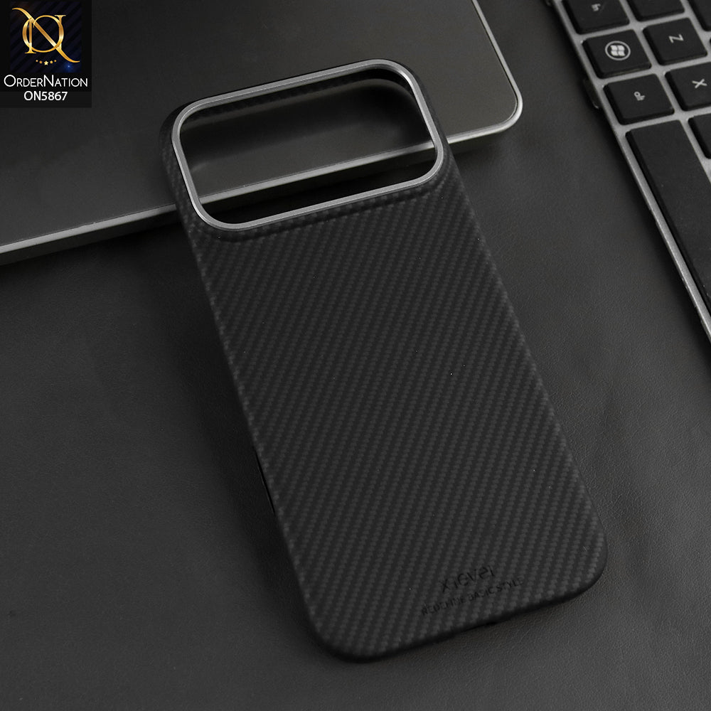 iPhone 17 Pro Max Cover - Black - New X-LEVEL - Basic Nanofiber 600D Series - Premium Quality Carbon Fiber Back MagSafe Case