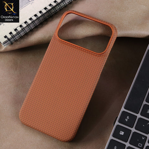 iPhone 17 Pro Max Cover - Brown - New Premium Quality - X-LEVEL-MARS COLLECTION - Carbon Fiber Back MagSafe Case