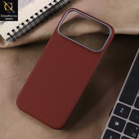 iPhone 17 Pro Max Cover - Red - New Premium Quality - X-LEVEL-MARS COLLECTION - Carbon Fiber Back MagSafe Case