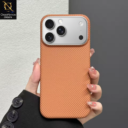 iPhone 17 Pro Max Cover - Brown - New Premium Quality - X-LEVEL-MARS COLLECTION - Carbon Fiber Back MagSafe Case
