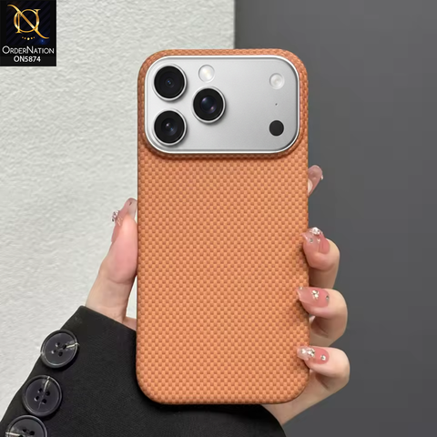 iPhone 17 Pro Max Cover - Brown - New Premium Quality - X-LEVEL-MARS COLLECTION - Carbon Fiber Back MagSafe Case