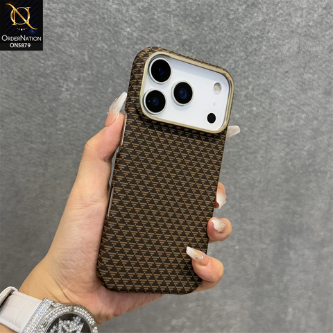 iPhone 17 Pro Max Cover - Choco Brown - New Premium Quality-X-LEVEL-Magnet Classiqu-Carbon Fibre texture Phone Case