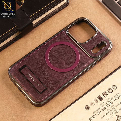 iPhone 17 Pro Max Cover -  Purple -  JINDUKA - New High Grade Quality Leather Textured Case with Magnetic and Kickstand