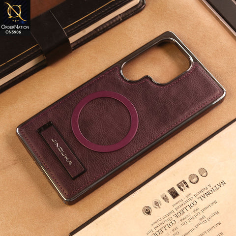 Samsung Galaxy S25 Ultra Cover -  Purple -  JINDUKA - New High Grade Quality Leather Textured Case with Magnetic and Kickstand