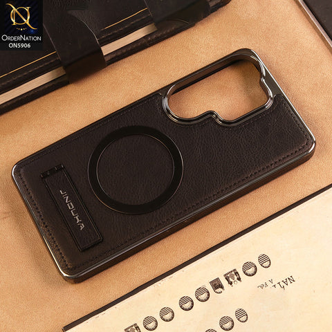 Samsung Galaxy S26 Ultra Cover -  Black -  JINDUKA - New High Grade Quality Leather Textured Case with Magnetic and Kickstand