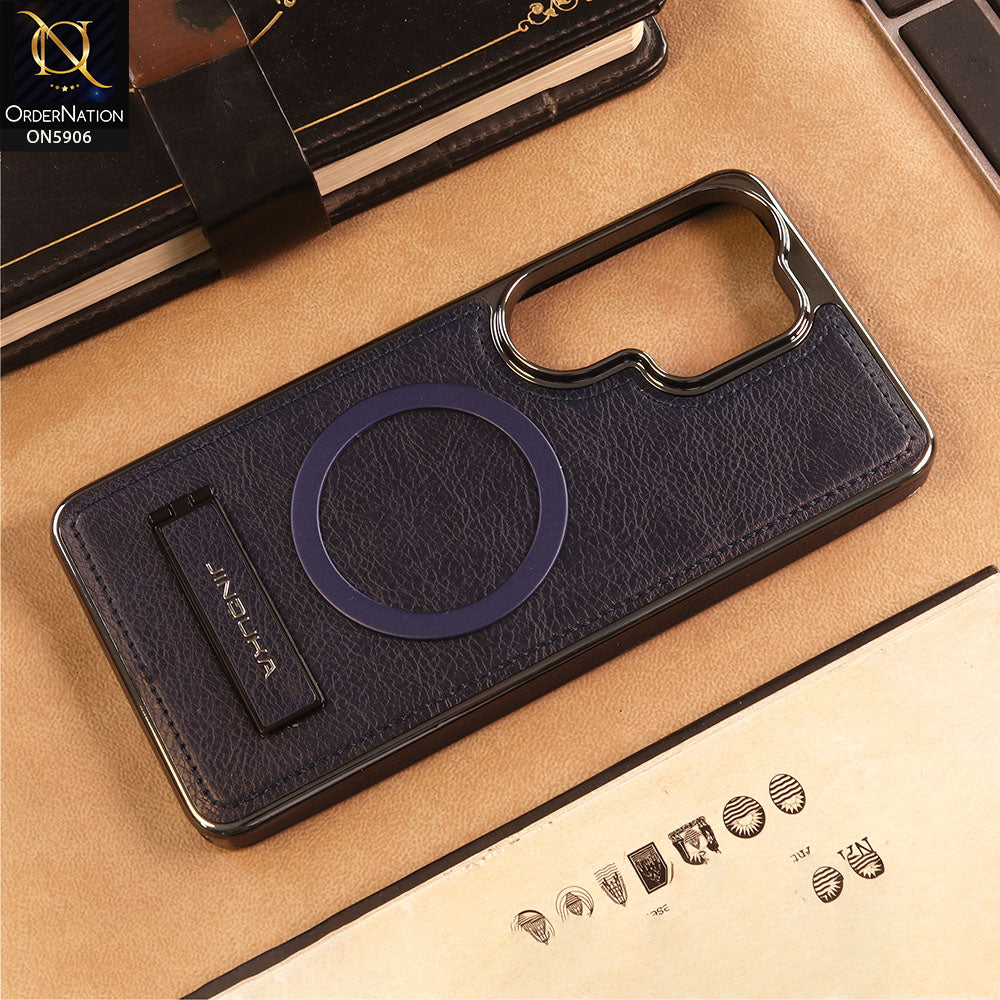 Samsung Galaxy S26 Ultra Cover -  Blue -  JINDUKA - New High Grade Quality Leather Textured Case with Magnetic and Kickstand