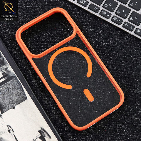 iPhone 17 Pro Cover - Orange - New Premium High Grade Quality Soft Tpu Side Bordered Clear Case With Magsafe