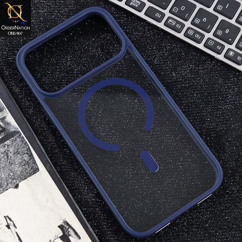 iPhone 17 Pro Max Cover - Dark Blue - New Premium High Grade Quality Soft Tpu Side Bordered Clear Case With Magsafe