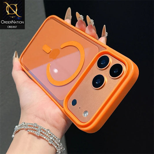 iPhone 17 Pro Max Cover - Orange - New Premium High Grade Quality Soft Tpu Side Bordered Clear Case With Magsafe