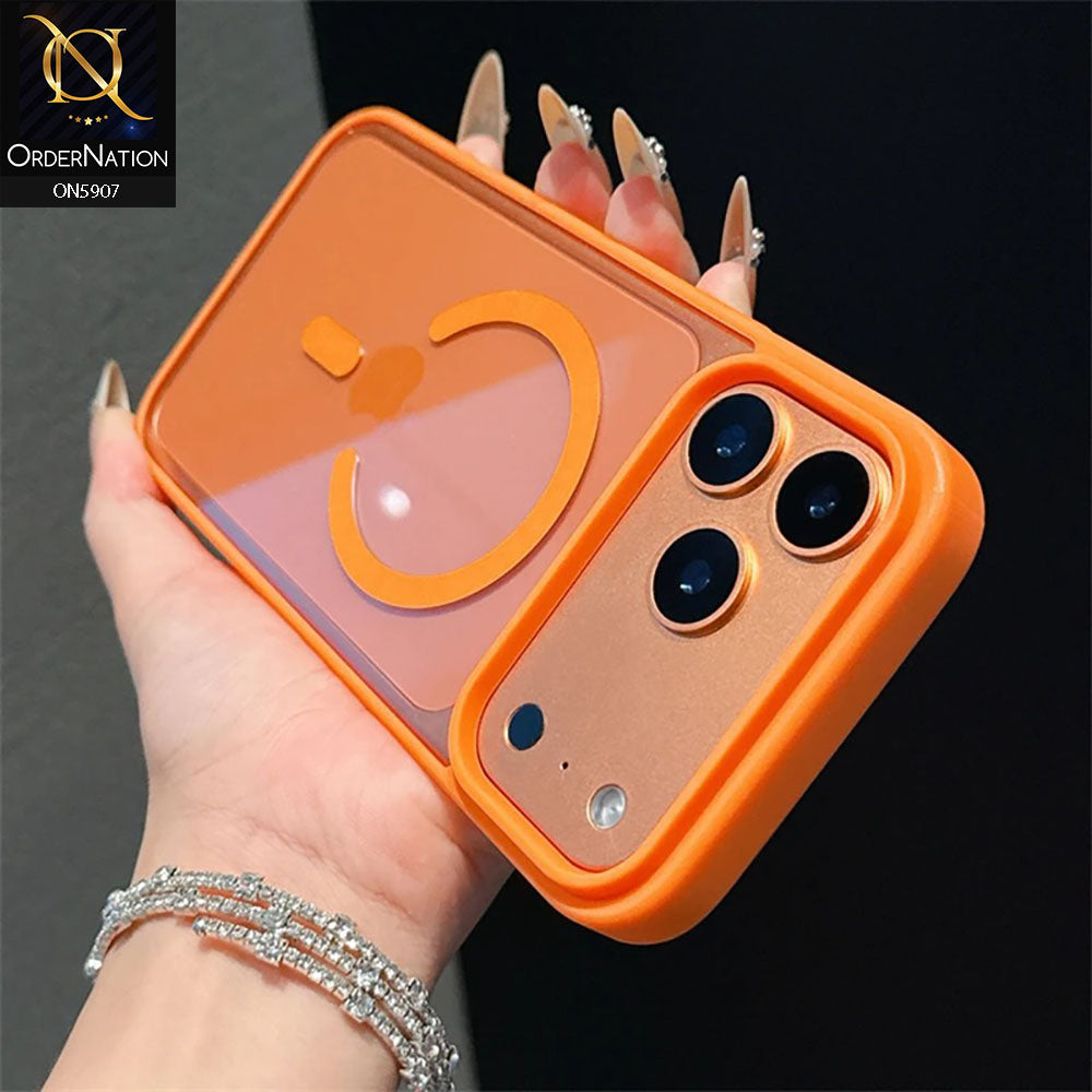 iPhone 17 Pro Cover - Orange - New Premium High Grade Quality Soft Tpu Side Bordered Clear Case With Magsafe