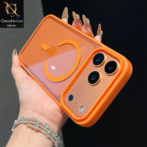 iPhone 17 Pro Cover - Orange - New Premium High Grade Quality Soft Tpu Side Bordered Clear Case With Magsafe