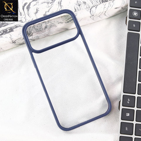 iPhone 17 Pro Max Cover - Dark Blue - New Premium High Grade Quality Soft Tpu Side Bordered Clear Case