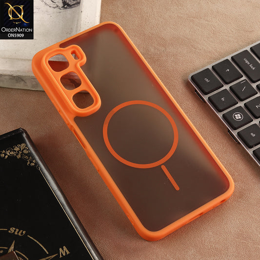 Infinix Hot 60i 4G Cover - Orange - New Fine Premium Soft TPU Side Bordered Semi Transparent Case