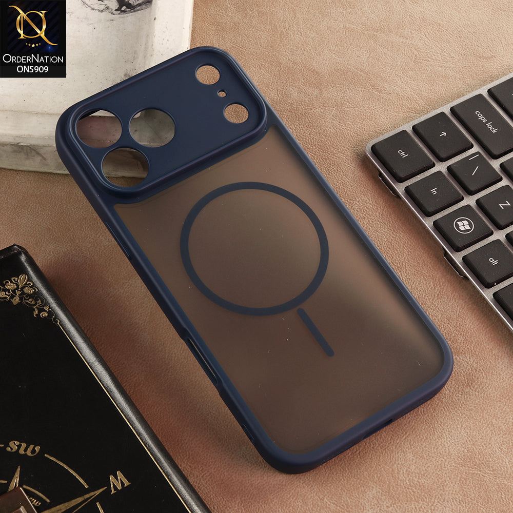 iphone 17 Pro Max Cover - Blue - New Fine Premium Soft TPU Side Bordered Semi Transparent Case