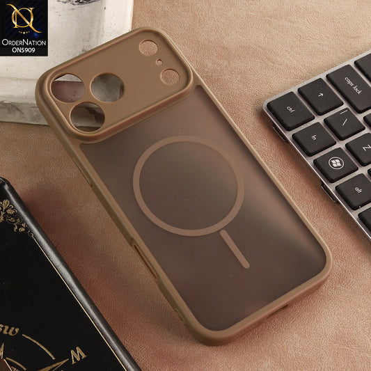 iphone 17 Pro Max Cover - Brown - New Fine Premium Soft TPU Side Bordered Semi Transparent Case