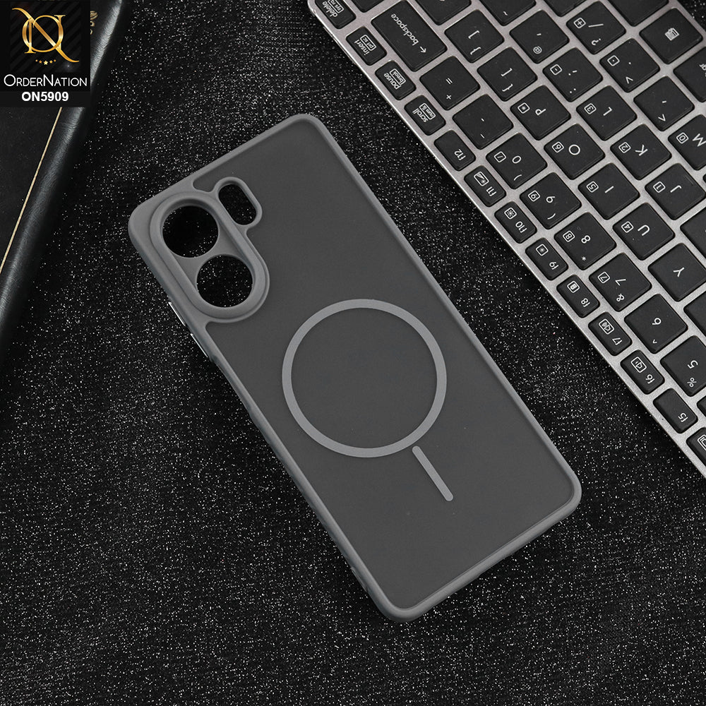 Oppo A5x 4G - Gray - New Fine Premium Soft TPU Side Bordered Semi Transparent Case