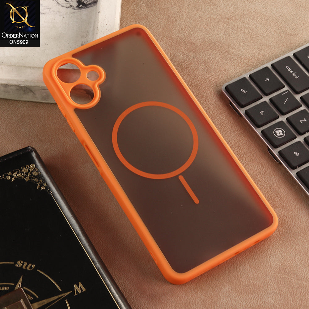 Samsung Galaxy A06 Cover - Orange - New Fine Premium Soft TPU Side Bordered Semi Transparent Case