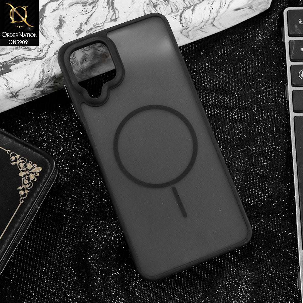 Samsung Galaxy A12 Nacho Cover - Black - New Fine Premium Soft TPU Side Bordered Semi Transparent Case